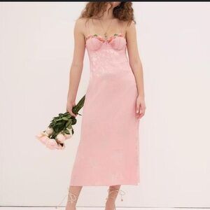 For Love And Lemons Blush Pink Midi Dress